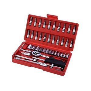 Offfre Kit d outils 46 pièces boîte incluse Ensemble de clés à douille combinées