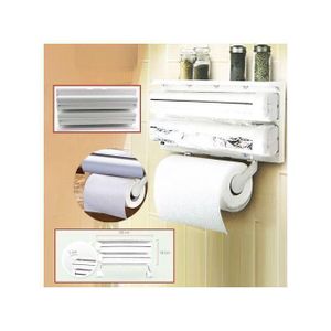 Distributeur de papier triple 3 en 1 pour papier d'aluminium, film plastique et essuie-tout