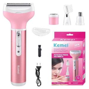 Kemei Épilateur Électrique Femme KM-6637 – 4 en 1 Rechargeable avec Accessoires
