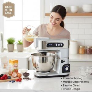 Mélangeur de cuisine avec bol pour préparation de pâte et desserts