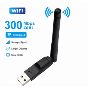 Adaptateur WiFi USB 300 Mbps 2.4 GHz avec Antenne Haute Sensibilité – Récepteur Sans Fil pour PC et Ordinateur Portable