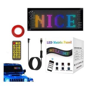 Panneau LED Défilant Programmable Bluetooth RGB – Écran d’Affichage Lumineux Multicolore USB – Afficheur Publicitaire Intelligent avec Messages Texte Personnalisés Animés – Enseigne Lumineuse pour Voiture, Magasin, Boutique, Commerce et Événements