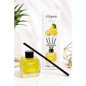 Veyes Parfum Diffuseur de Parfum d’Intérieur à Tiges (Reed Diffuseur) - Senteur Citron (Lemon) - 130 ml