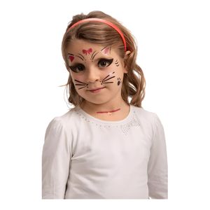 Autocollants Visage Chat - Accessoires Halloween & Fêtes - Pour Enfants - Lot de Plusieurs Motifs