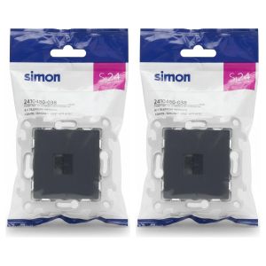 SIMON Lot de 2 - Prise RJ11 - S24 Graphite - Appareillage Électrique - Pour Connexion Réseau