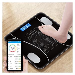 Balance Intelligente Bluetooth – Balance Numérique avec Écran LED – Analyse de la Composition Corporelle – Suivi du Poids et des Données Corporelles