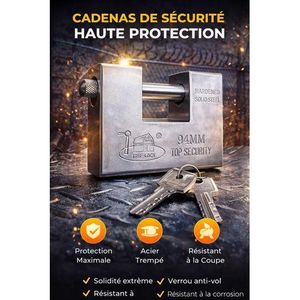 Cadenas Haute Sécurité 94MM – Protection Maximale