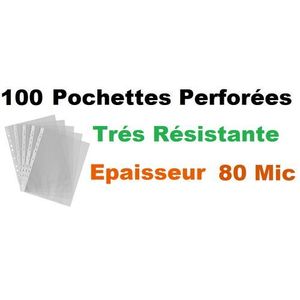 Paquet de 100 Pochette Perforée 80 MIC