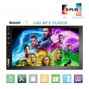 Écran multimédia 7" avec Bluetooth, radio FM et télécommande.