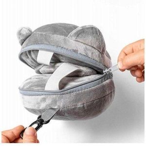 Oreiller de Voyage Ergonomique Ours – Ensemble Masque de Nuit et Coussin pour Enfants Tous Âges