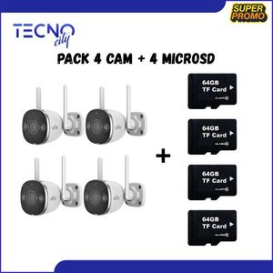 Uniview Pack 4 camera sans fil WiFi  4 exterieur 3MP Uniarch + 4 Carte memoire