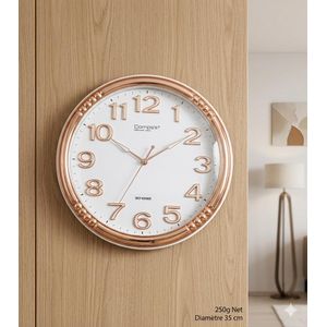 Horloge Murale Comps's – Élégance Or Rose & Mouvement Silencieux