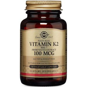 Solgar Naturally Sourced Vitamin K2 MK7, 100 mcg, 50 Vegetable Caps