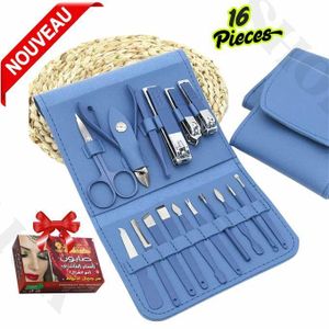 Ensemble d'ongles Outil de Coupe-Ongles 16 pièces en Acier Inoxydable avec cuillère à Oreille