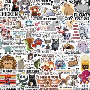 50 Pcs Drôles Animaux Citations Autocollants Gxizlba Enfants Adultes Adultes Mignon Animaux Phrases