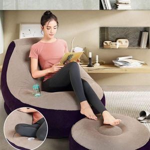 Chaise Relax Gonflable Deluxe – Noir/Beige Élégant