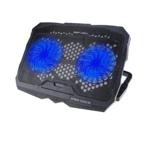 Refroidisseur X2 d'ordinateur portable Doté de 2 grand ventilateurs ultra silencieux avec effets lumineux colorés - support d'ordinateur portable réglable jusqu'à 19 pouces