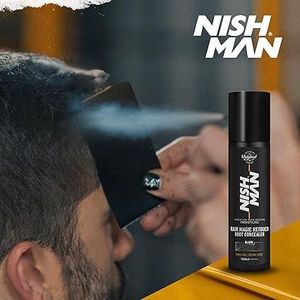 Nishman بخاخ ترميم جذور الشعر - يغطي الشعر الأبيض أسود 100مل - صبغة مؤقتة للرجال