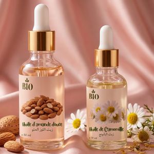 Bio Pack x2 Huile de amande douce 50 ml et Huile de camomille 30 ml naturel et organic