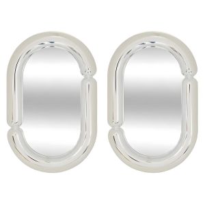 Miroir à poser - Cadre Argenté Moderne - Décoration Intérieure - Argent - Lot de 2