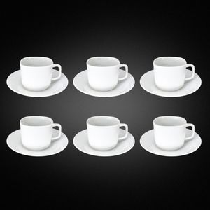 BATALHA SET 6 ASSIETTES PORCELAINE BLANCHE 20 CM