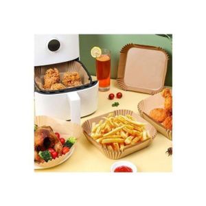 100 feuilles de papier cuisson jetables pour friteuse à air