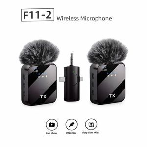 Microphone Wireless F11 2 – Double Micro – Pour Video et Interview – Noir
