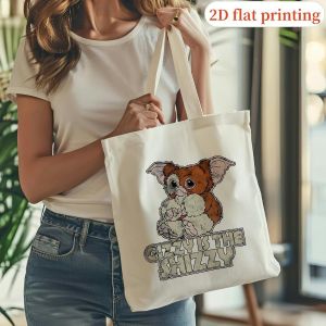 Sac fourre-tout décontracté de grande capacité avec impression de pug mignon - Polyester durable, bandoulière fixe, design sans fermeture, idéal pour le shopping et l'utilisation quotidienne, blanc avec une délicieuse illustration de pug, sac fourre-tou
