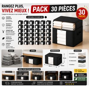 Pack de 30 sacs de rangement grande capacité pour organiser vos couettes et vêtements facilement,solution idéale pour gagner de l’espace et garder vos affaires propres et bien rangées