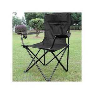 Chaise Plage Pliable - CH - Fauteuil Camping - Porte-Gobelet - Tissu Oxford - Acier léger