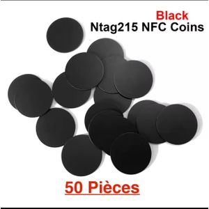 Pack de 50 Tags étiquettes NFC Vierge en PVC, NTAG215,NDavid, 540 Octets, Carte 13.56mhz,RFID, Téléphone