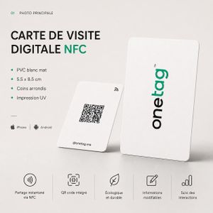 Mifare CARTE DE VISITE DIGITALE NFC BLANCHE