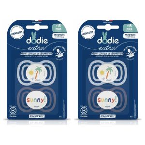 Dodie Sucette Anatomique Extra - Soutien Développement Buccal - Pour Bébé +18 Mois - Lot de 2