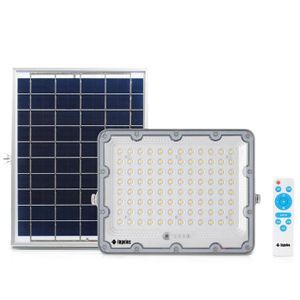 Projecteur LED Solaire 100W - IP65 avec Panneau Externe - Projecteur de Chantier et Grand Espace Etanche Blanc Froid avec Telecommande