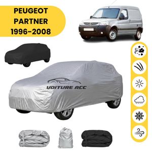 Bâche voiture imperméable double face – Protection complète contre pluie, soleil et poussière + sac offert ( PEUGEOT PARTNER 1996-2008 )