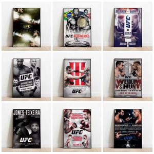 9 Posters combattants de l'Ultimate Fighting Championship (UFC) style Poster Chambre A4 Painting style Poster Chambre avec poster cadeau 