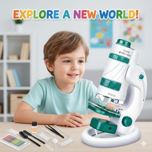 مجهر علمي 2 في 1 للأطفال – لعبة تعليمية للمبتدئين مع عدسات 60x/180x، إضاءة LED، مع الملحقات – مثالي لاكتشاف العلوم، ومراقبة الحشرات، والنباتات، والكائنات الدقيقة – للأطفال من عمر 6 سنوات فما فوق