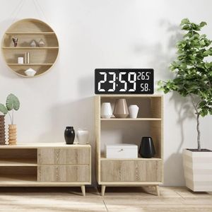 Horloge murale numérique à LED avec télécommande, température et humidité