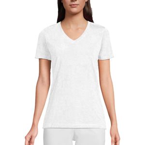 T-shirts Col V Femme Coton Bio Blanc