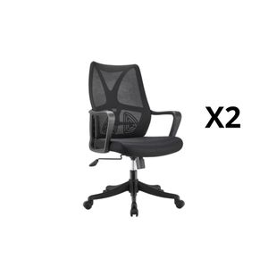 Kitea DEUX FAUTEUILS PRESIDENT RESPIRA MESH Noir