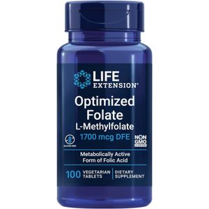 Life Extension Methyl Folate, 1700 mcg d'EFA, 5-MTHF (Vitamine B9 Forme Active) Aide système nerveux, Sans gluten
