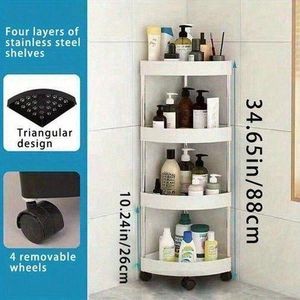 General Étagère télescopique réglable à 4 niveaux organisateur de salle de bain