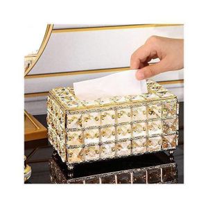 Boîte à mouchoirs cristal, Couverture de tissu rectangulaire, boite décorative de table