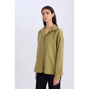 Defacto قميص كم طويل اوفر سايز بياقة قميص