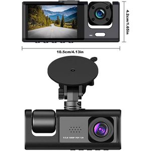 Happygo Caméra de surveillance pour voiture à tableau de bord ou pare-brise avec mode nuit
