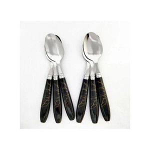 6 petit Cuillères à Café design en marbre, Cuillères en Acier Inoxydable