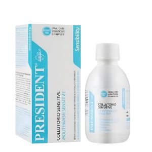 Président Bain de Bouche - Formule Sensitive - Soulagement Sensibilité Dentaire, Protection Gencives - Liquide 200 ml