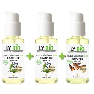 LY BIO PACK 2 X HUILE CAMPHREE 50ML - POMPE + HUILE GIROFLE 50ML - POMPE