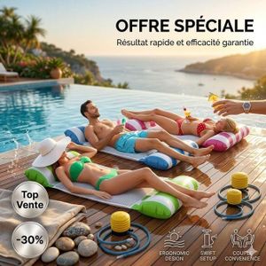 Lit Flottant Gonflable – Hamac Piscine pour Adulte avec Pompe, Matelas Flottant Pliable pour Plage et Été