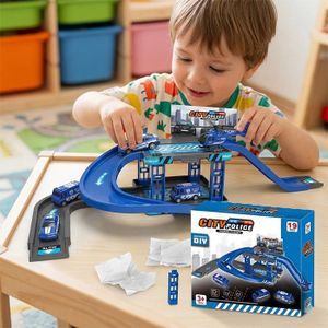 مرآب سيارات الشرطة مع مضمار ومنحدر – محطة شرطة للأطفال